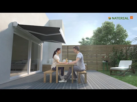 Toldo Retrátil de Poliéster Marrom 4,00x3,00m Naterial