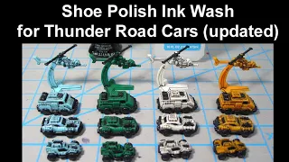 Using black shoe polish as an ink wash for cars