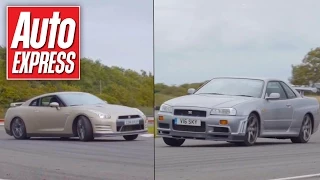 Nissan Skyline R34 vs Nissan GT-R track battle