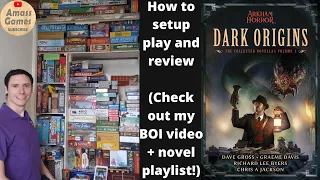 Arkham Horror boardgame novella collection Dark Origins Marsh Aconyte Asmodee AmassGames #books book
