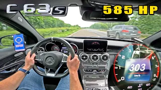 585HP Mercedes AMG C63 S STAGE 1 // 303KMH on AUTOBAHN