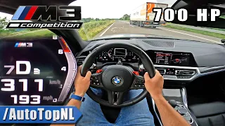 700HP BMW M3 G80 xDrive *311KM/H | 193MPH* on AUTOBAHN by AutoTopNL