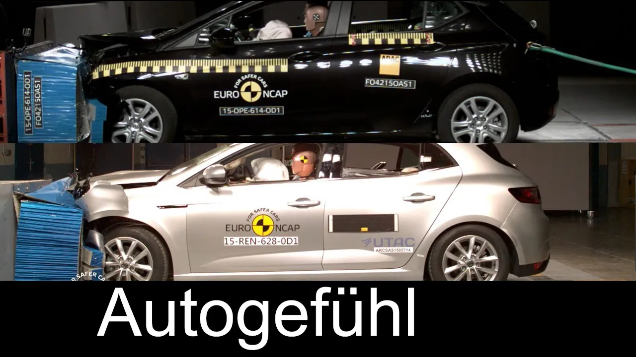 Crash test comparison All-new Renault Megane vs Opel Vauxhall Astra K 2016 - Autogefühl