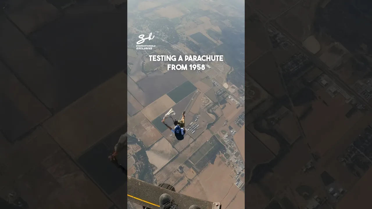 Testing A Parachute From 1958! 😳 #parachute #extreme #skydiving