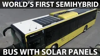 World's first semihybrid bus with solar panels