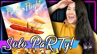First in Flight 🛩️| Solo Board Game PaRTy!!! (Playthrough and Review/ Tutorial, yup!) 🎉
