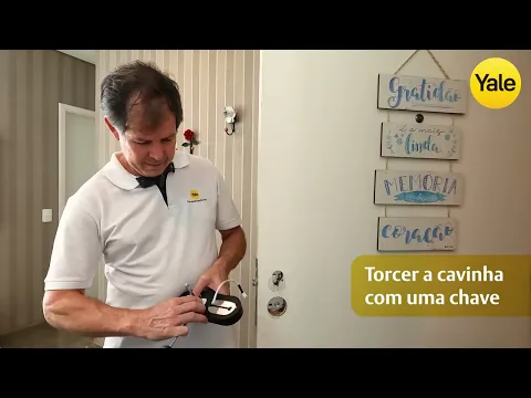Combo Fechadura Digital Yale Senha Biometria Tag YMC 420W Resistente à Água Preta Fosco de Embutir