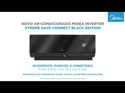 Ar Condicionado Split Inverter 12000BTUs Quente e Frio Preto 220V Black Wi Fi Midea