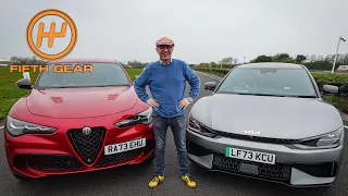Alfa Stelvio Quadrifoglio vs Kia EV6 GT - Shootout! | Fifth Gear