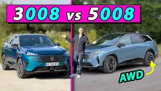 Peugeot 3008 vs 5008 comparison REVIEW with new strongest e-AWD versions!