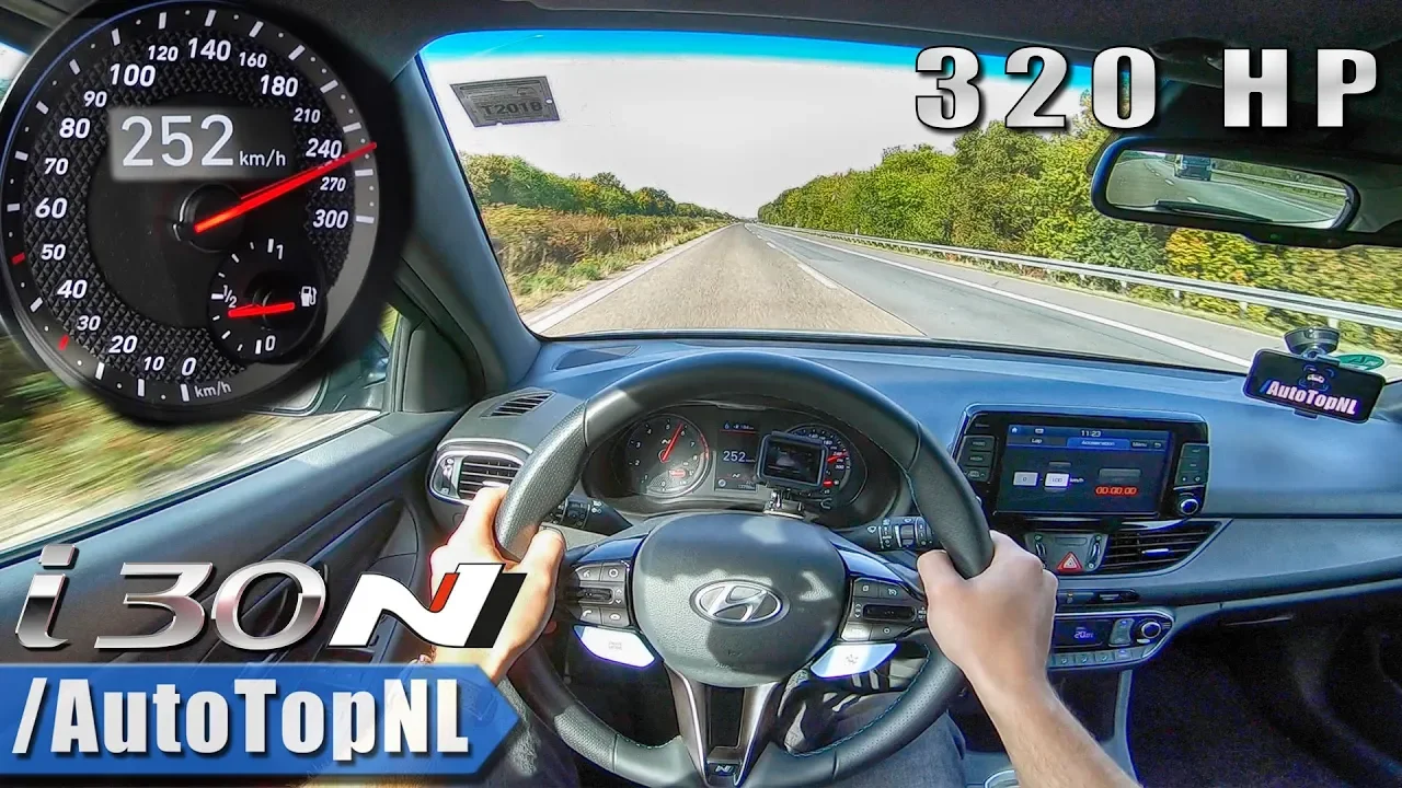 Hyundai i30 N 320HP RaceChip AUTOBAHN POV 252km/h TOP SPEED by AutoTopNL