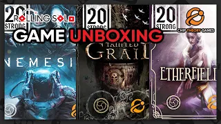20 Strong: Nemesis Core Set, Tainted Grail & Etherfields Decks | Game Unboxing