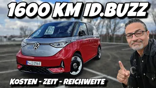 Langstrecke im VW ID.Buzz GTX. Ladekosten & Autobahnreichweite im Elektro Buss #idbuzz #cars