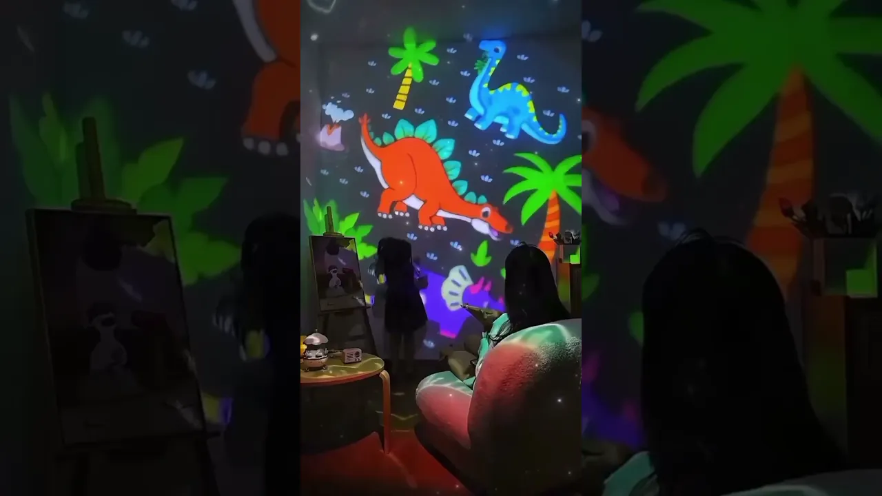 Детский ночник-проектор с зайками и 12 проекциями