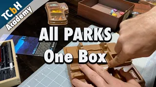 How to fit all of PARKS into one box (base game + Nightfall + Wildlife)