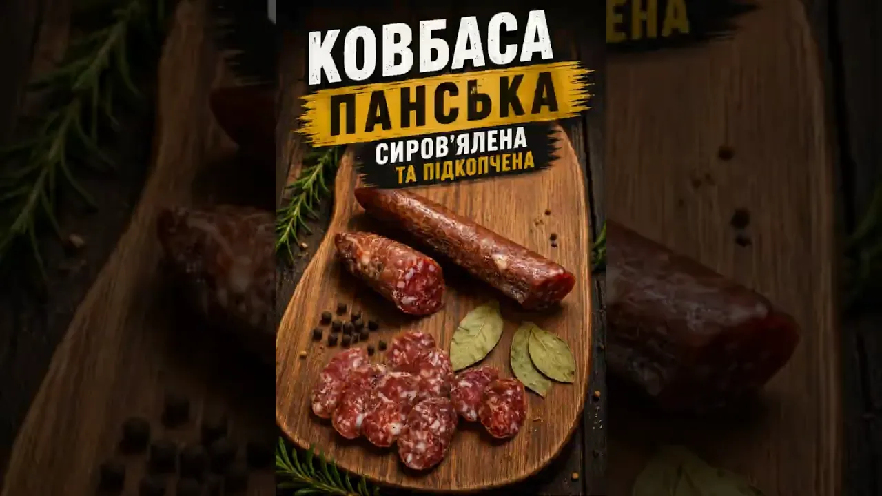 Ковбаса панська, сиров'ялена та підкопчена