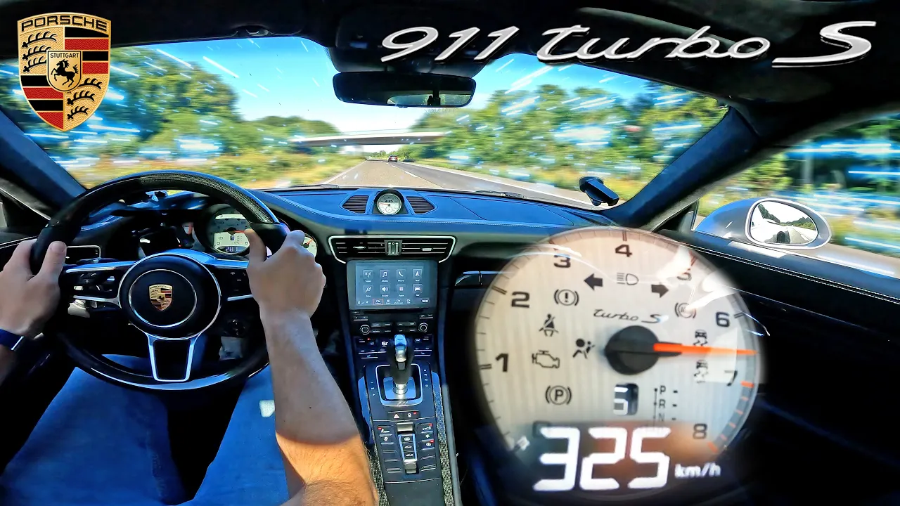 PORSCHE 991.2 TURBO S *IPE EXHAUST* 200MPH / 320KMH on AUTOBAHN!