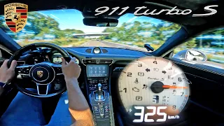 PORSCHE 991.2 TURBO S *IPE EXHAUST* 200MPH / 320KMH on AUTOBAHN!