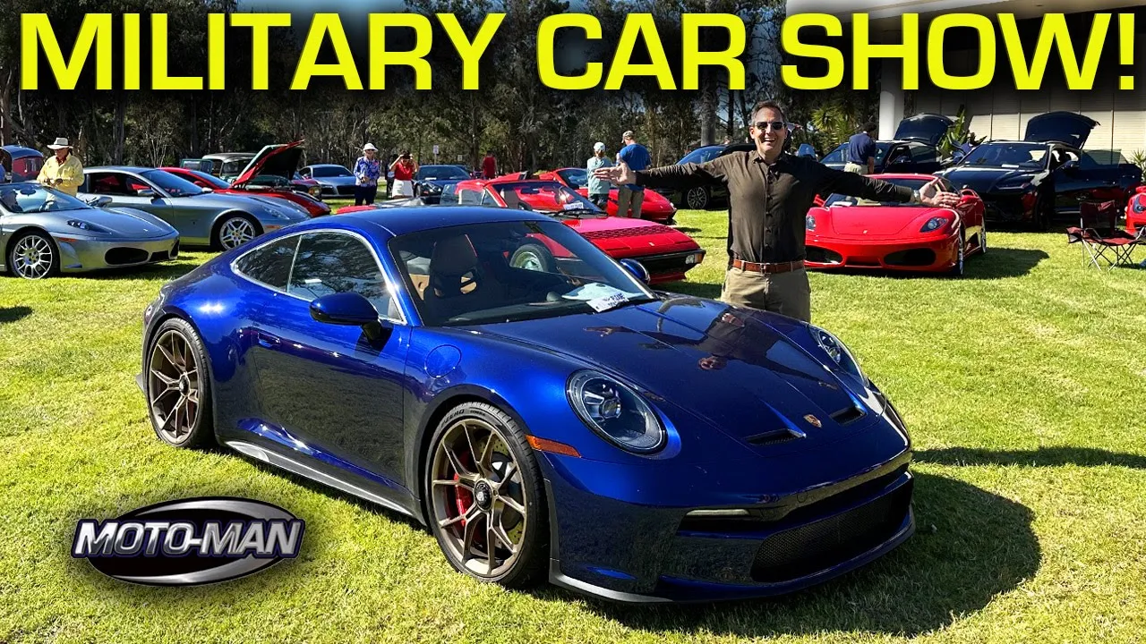 Crashing a Ferrari show with a Porsche!