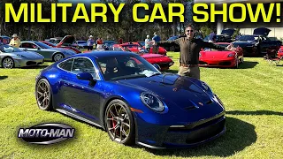 Crashing a Ferrari show with a Porsche!
