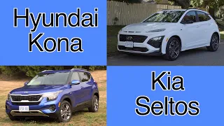 Hyundai Kona VS Kia Seltos comparison // Korean cousins.