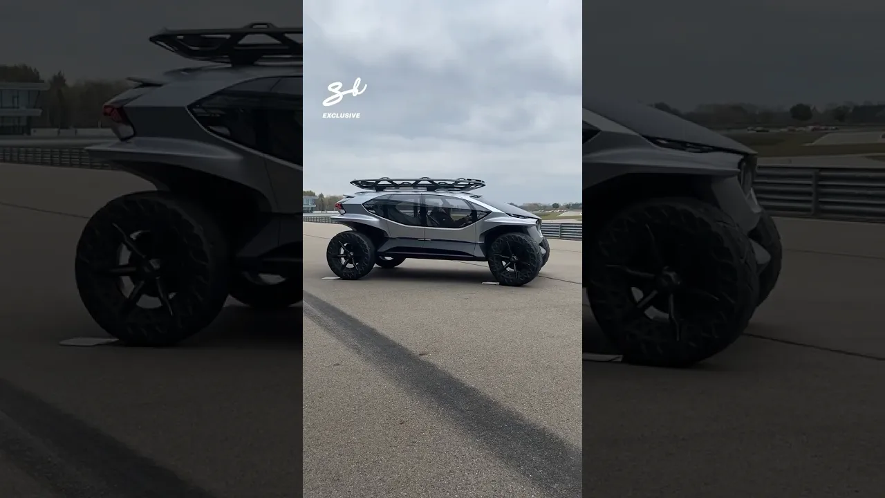 It comes with five drones that will light up your route...🤯 #audi #camping #cars