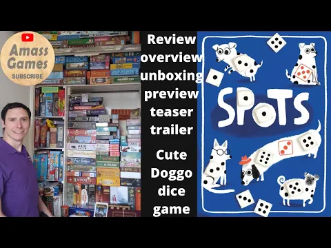 How to play Spots board game Dogs dice push your luck BGA AmassGames #cute #dog #family #unboxing