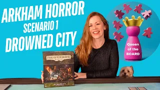 Arkham Horror LCG Drowned City Solo Boardgame Playthrough - Scenario 1 - One Last Job