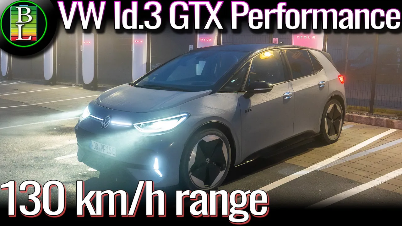 VW Id.3 GTX Performance - 130 km/h (81 mph) range test