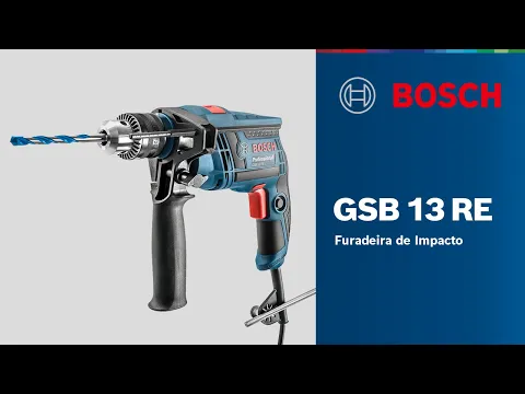 Furadeira de Impacto Bosch com Maleta, Chave de Mandril, Empunhadura e Limitador de Profundidade 750W 1 GSB 13 RE 127V