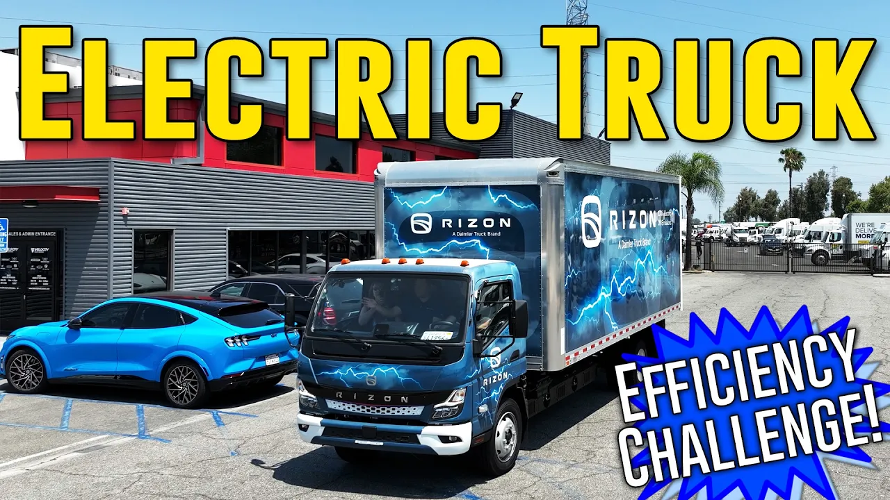First drive of an ELECTRIC delivery truck! Rizon truck efficiency contest!