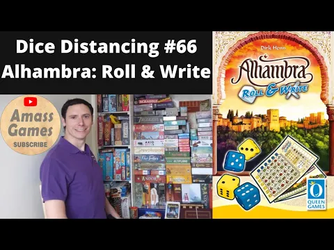 Dice Distancing #66 Alhambra Roll and Write board game - how far do dice roll? * AmassGames * Queen