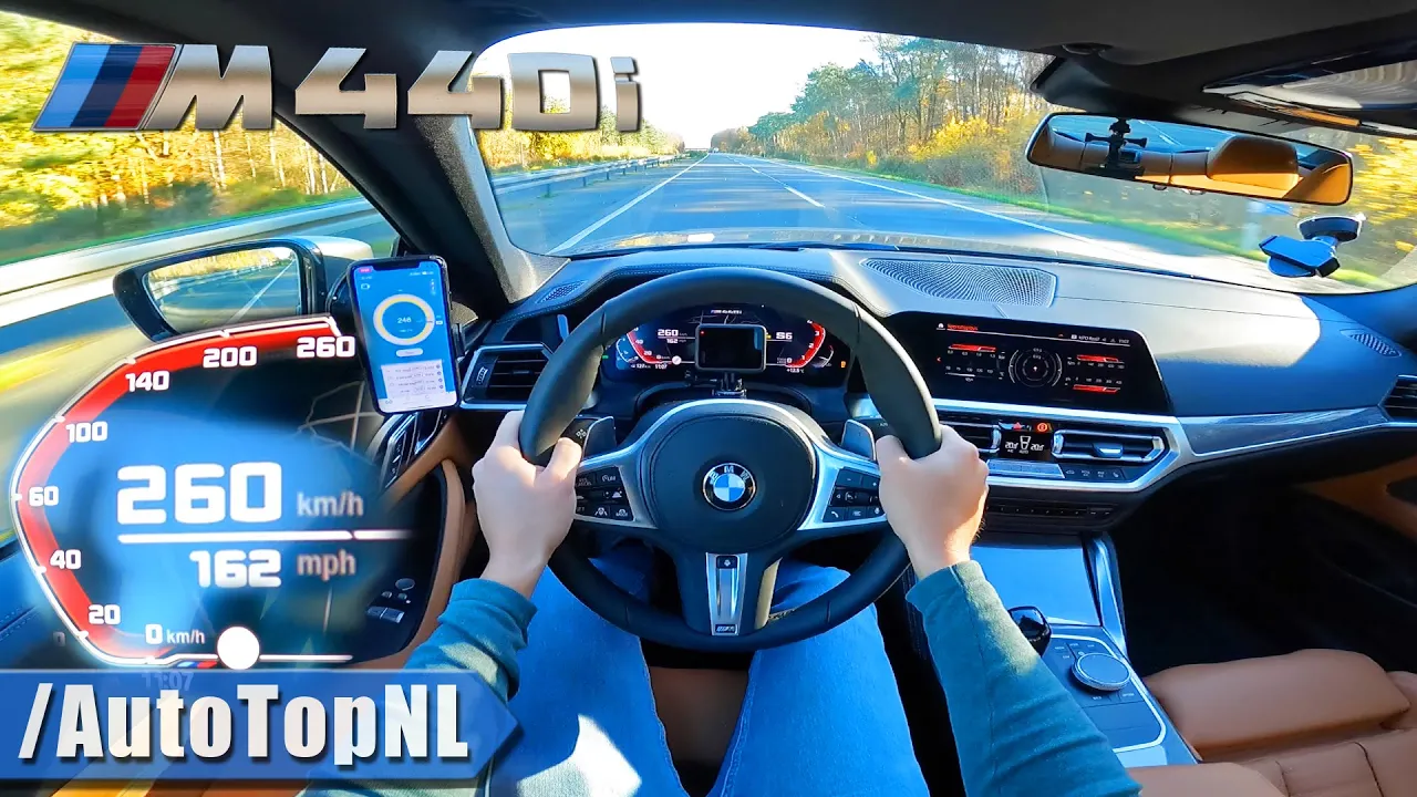 BMW 4 Series M440i TOP SPEED on AUTOBAHN [NO SPEED LIMIT] by AutoTopNL