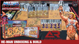 MASTERS OF THE UNIVERSE BATTLEGROUND - Unboxing & Build - He Man Skirmish Game Starter Set