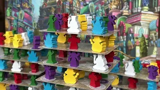 Meenakshi Temple board game prototype unpacking