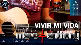 Cómo tocar &quot;Vivir mi Vida&quot; de Marc Anthony en Guitarra Acústica (HD) Tutorial Acordes - Christianvib