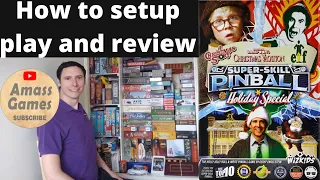Super-Skill Pinball: Holiday Special how to setup play and review roll and write AmassGames #dice