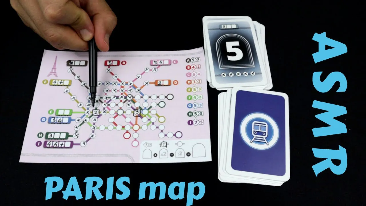 ASMR Solo Board Game Playthrough - VOLL VERPLANT (Whispering) PARIS map