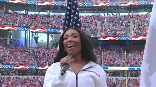 Brandy Performs The National Anthem at the 2022 NFL NFC Championship Game: 49ers vs. Rams