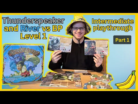 Spirit Island Intermediate Playthrough- Thunderspeaker + River vs Brandenburg Prussia Level 1 (1/2)