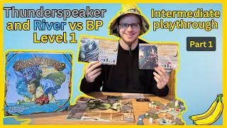 Spirit Island Intermediate Playthrough- Thunderspeaker + River vs Brandenburg Prussia Level 1 (1/2)