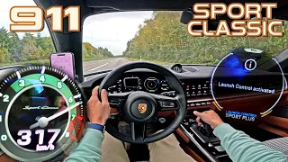 PORSCHE 992 Sport Classic is a RWD *MANUAL* TURBO on the AUTOBAHN!