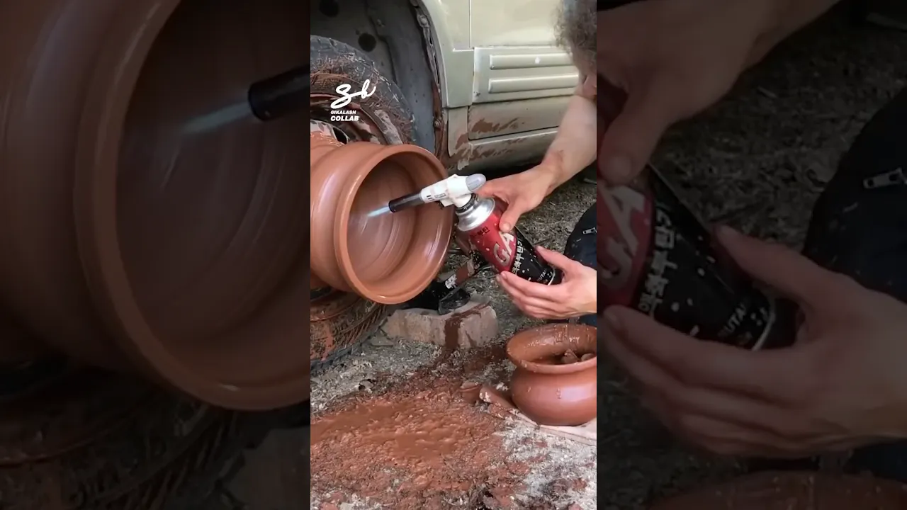 I used to think pottery was boring, but not anymore! 🤯 #pottery #cars #tires