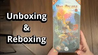 Res Arcana: Perlae Imperii Expansion - What's in the box - Unboxing and Reboxing