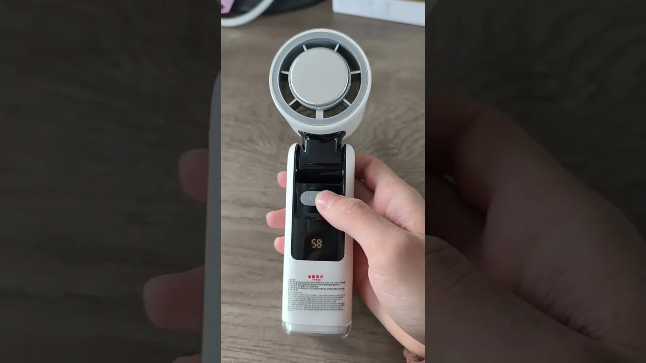 Вентилятор ручний з акумулятором та дисплеєм OG Handheld Fan K801 (з охолодженням) Темно-сірий (K801-GP)