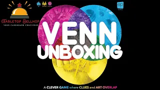 Venn Unboxing, a look inside the box of this venn diagram based party game from The Op
