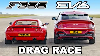 Ferrari F355 v Kia EV6: DRAG RACE