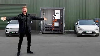 Used Tesla Model 3 Batteries Powering Charge Qube! Recycled Shipping Container Becomes EV Charger