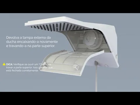 Chuveiro Elétrico Eletrônico 220V 7500w Branco Quadrado Ducali Zagonel