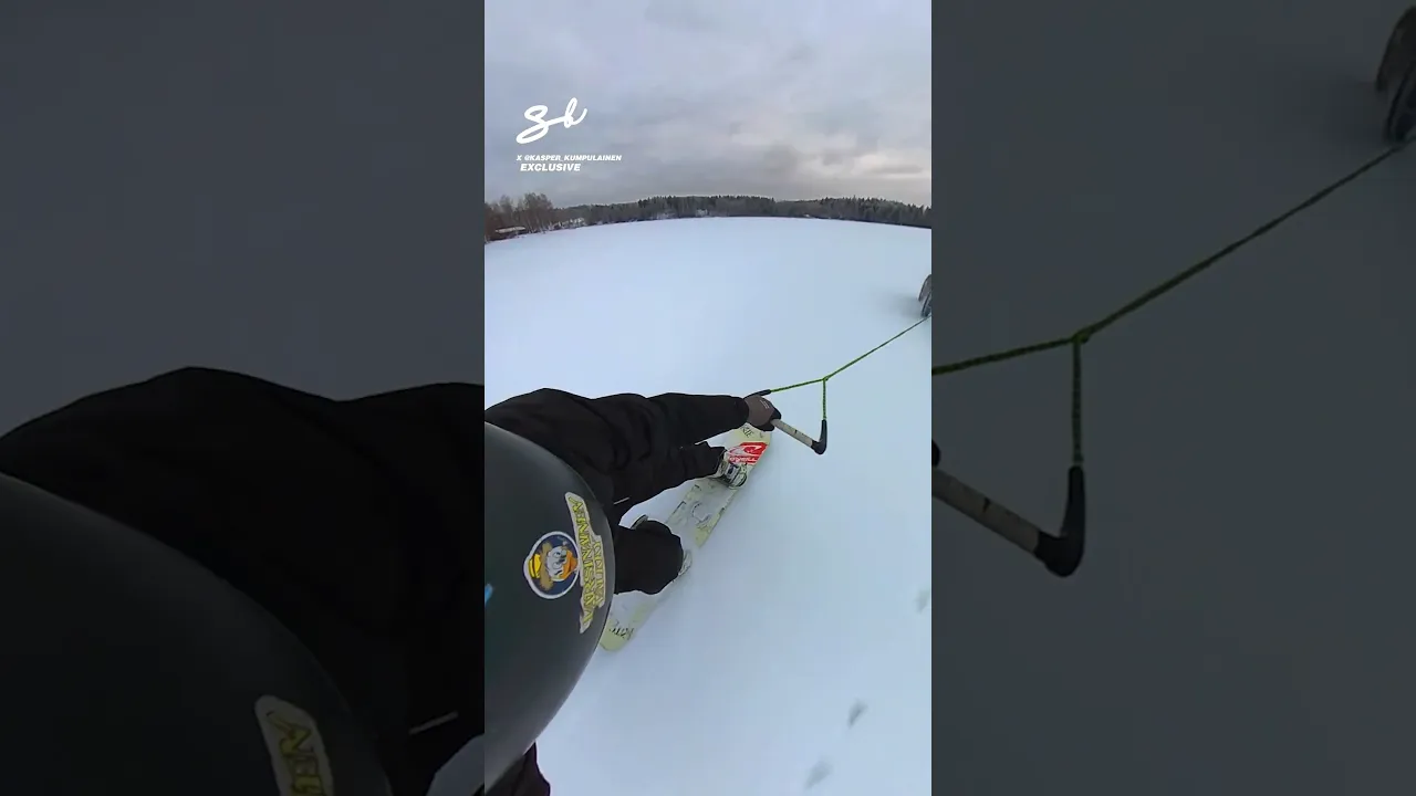 It's like wakeboarding, but in the snow! 😂🌨️ I 🎥: IG - @kasper_kumpulainen #atv #vehicles #snow